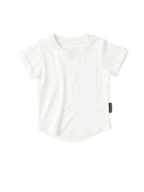 NWT Little Bipsy bamboo pocket Tee Off-white 2T/3T